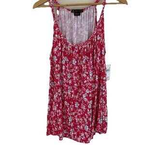 Love & Legend Floral Tank Top Women's 2X Honey Pink Braided Trim Stretch NWT
